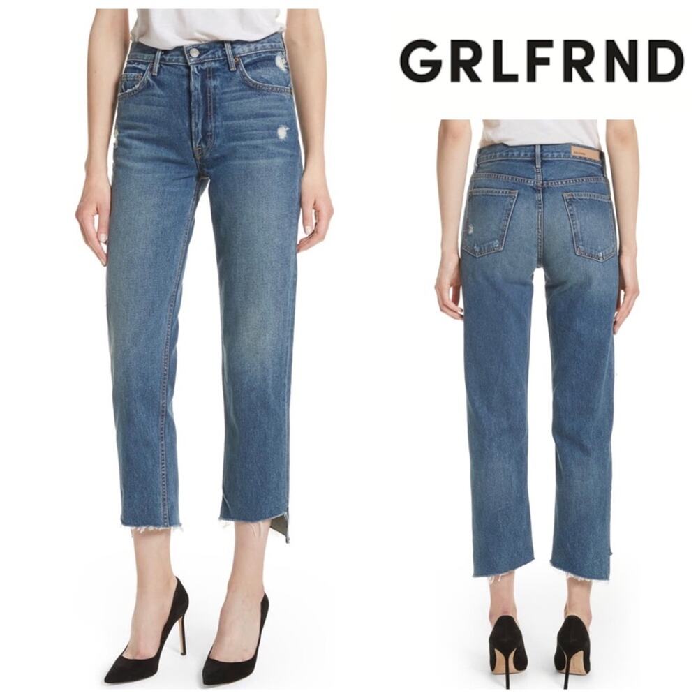 GRLFRND Helena Rigid High Waist Straight Jeans in Close to You, Size 31